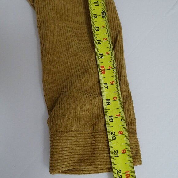 Corduroy Button Up Shirt Jacket Tan Women Size L Long Sleeve Pockets - Picture 10 of 11